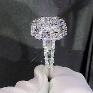 New Luxury solid 925 sterling silver Diamond Ring